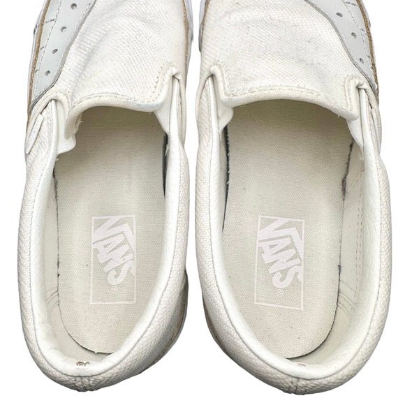 Vans | Unisex | Classic Canvas Overply Blanc De Blanc Slip On Shoes | Size 7.5 - Picture 7 of 12